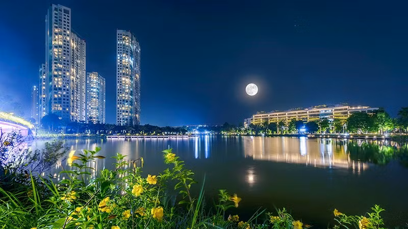 Một khu đô thị được phát triển theo xu hướng xanh, thân thiện môi trường.