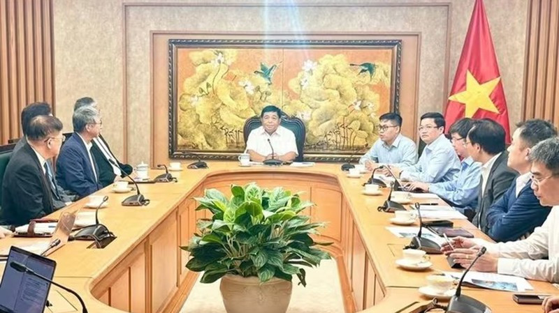 Phó Thủ tướng Nguyễn Chí Dũng làm việc với Hiệp hội Phát triển kinh tế bền vững Đài Loan (Trung Quốc). (Ảnh: TTXVN)