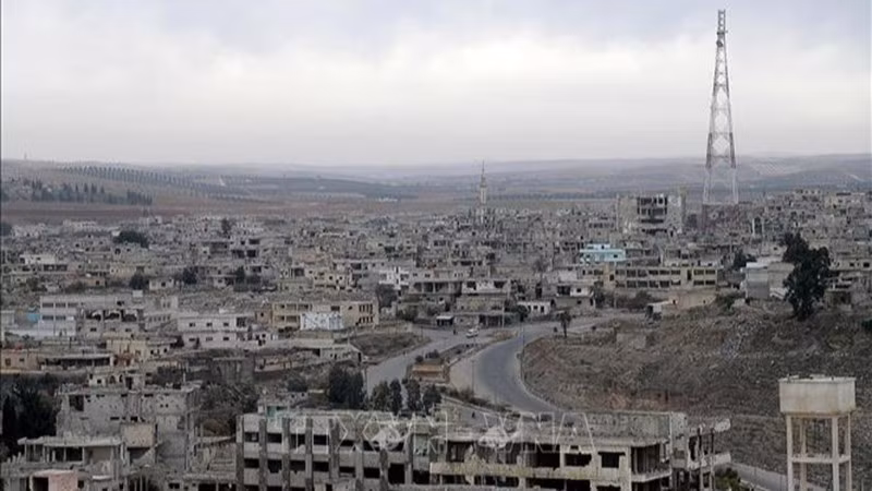 Cảnh tàn phá do xung đột tại Daraa, Syria. (Ảnh: THX/TTXVN)