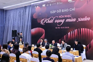Quang cảnh họp báo Hòa nhạc "Khát vọng mùa xuân".