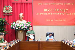 Bộ trưởng Lương Tam Quang phát biểu tại buổi làm việc. (Ảnh: bocongan.gov)