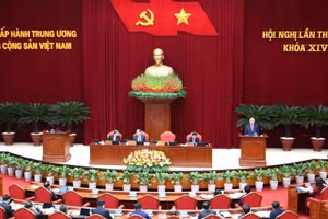 Hội nghị lần thứ hai Ban Chấp hành Trung ương Đảng khóa XIV. (Ảnh: ĐĂNG KHOA)