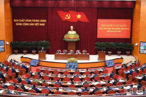 Quang cảnh Hội nghị toàn quốc tổng kết công tác phòng, chống tham nhũng, lãng phí, tiêu cực nhiệm kỳ Đại hội XIII của Đảng.