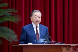 Tổng Bí thư Tô Lâm phát biểu bế mạc Hội nghị lần thứ hai Ban Chấp hành Trung ương Đảng khóa XIV. (Ảnh: ĐĂNG KHOA)