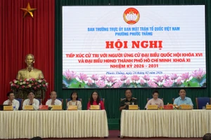 Quang cảnh hội nghị tiếp xúc cử tri sáng 24/2 tại phường Phước Thắng, Thành phố Hồ Chí Minh.