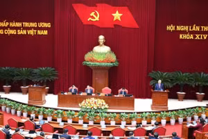 Khai mạc Hội nghị lần thứ 2 Ban Chấp hành Trung ương Đảng khóa XIV. (Ảnh: ĐĂNG KHOA)