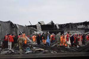 Hiện trường vụ tấn công vào trung tâm cai nghiện ở Kabul, Afghanistan, ngày 17/3/2026. (Ảnh: THX/TTXVN)