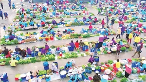 Chợ "chồm hổm" nhìn từ trên cao.