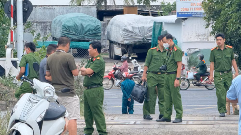 Hiện trường khu vực xảy ra tai nạn.