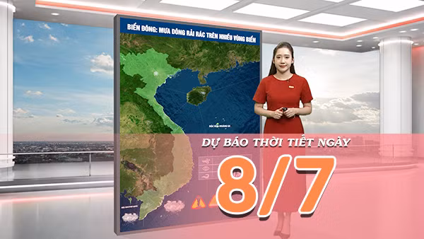 [Video] Dự báo thời tiết ngày 8/7/2026: Mưa dông tiếp diễn ở Bắc Bộ, Trung Bộ thời tiết ổn định 