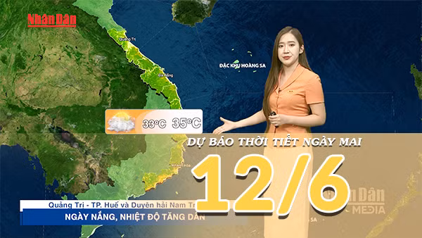 [Video] Dự báo thời tiết đêm nay và ngày mai ngày 12/6/2026: Bắc Bộ mưa vài nơi, Nam Bộ chiều tối có mưa dông