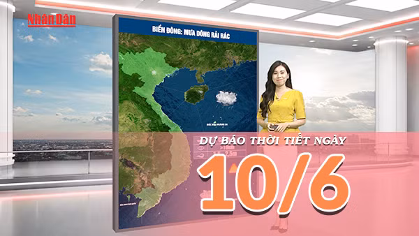 [Video] Dự báo thời tiết ngày 10/6/2026: Mưa dông tiếp diễn ở Bắc Bộ và Trung Bộ, thời tiết dịu mát 
