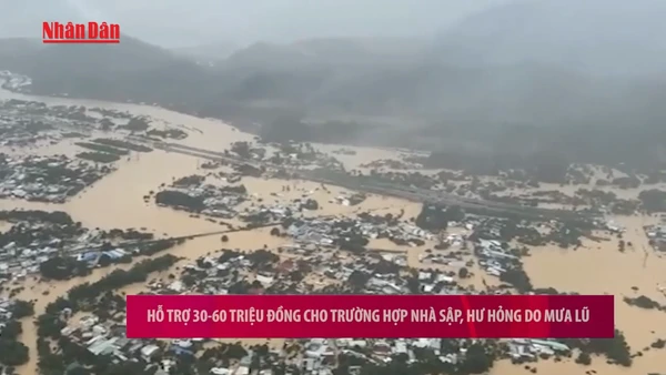 [Video] Hỗ trợ 30 đến 60 triệu đồng cho trường hợp nhà sập, hư hỏng do mưa lũ