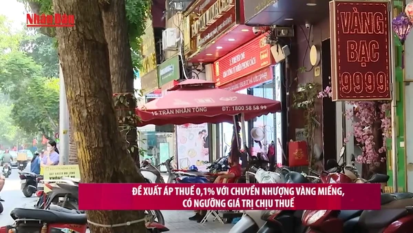 [Video] Đề xuất áp thuế 0,1% với chuyển nhượng vàng miếng