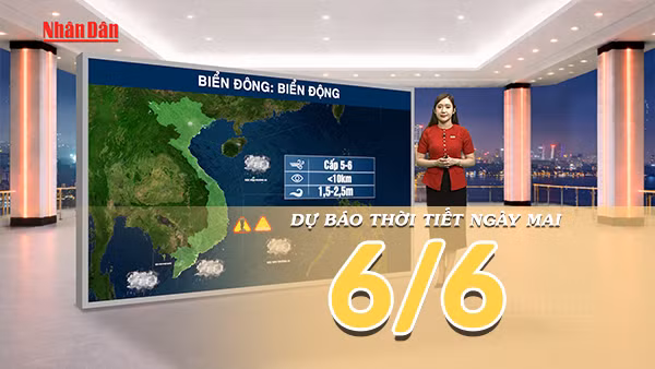 [Video] Dự báo thời tiết đêm nay và ngày mai ngày 6/6/2026: Miền Bắc giảm mưa, nắng nóng quay trở lại; Trung Bộ tiếp tục khô nóng, Nam Bộ chiều tối có mưa dông