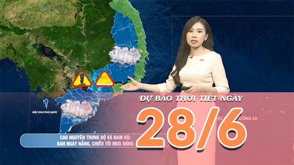 [Video] Dự báo thời tiết ngày 28/6/2026: Bắc Bộ mưa dông tiếp diễn và có gia tăng từ đêm nay