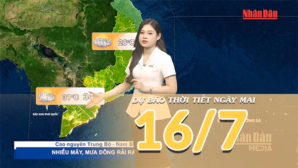 [Video] Dự báo thời tiết đêm nay và ngày mai ngày 16/7/2026: Bắc Bộ có mưa dông trở lại 