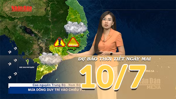 [Video] Dự báo thời tiết đêm nay và ngày mai ngày 10/7/2026: Bắc Bộ mưa dông, Trung Bộ có nơi nắng nóng