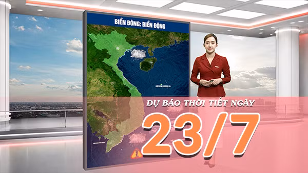 [Video] Dự báo thời tiết ngày 23/7/2026: Bắc Bộ mưa dông, Trung Bộ nắng nóng gay gắt