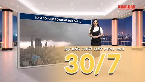 [Video] Dự báo thời tiết đêm nay và ngày mai ngày 30/7/2026: Mưa dông tiếp diễn trên nhiều khu vực, cảnh báo lũ quét và sạt lở đất
