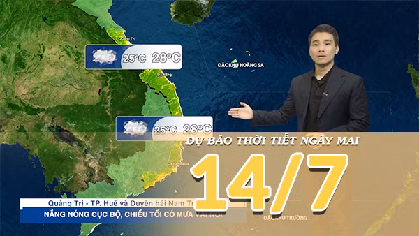 [Video] Dự báo thời tiết đêm nay và ngày mai ngày 14/7/2026: Bắc Bộ giảm mưa, Trung Bộ và Nam Bộ duy trì mưa dông về chiều tối