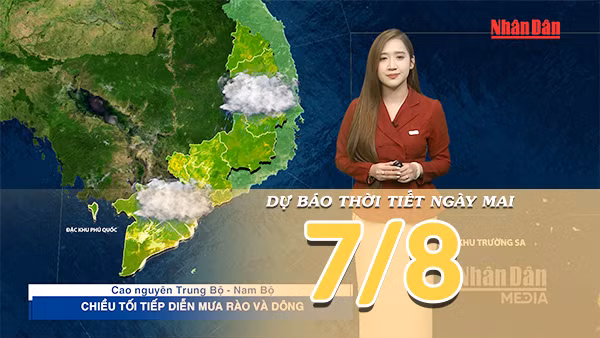 [Video] Dự báo thời tiết đêm nay và ngày mai ngày 7/8/2026: Mưa dông diện rộng tiếp diễn tại Bắc Bộ, Trung Bộ có mưa rào rải rác 