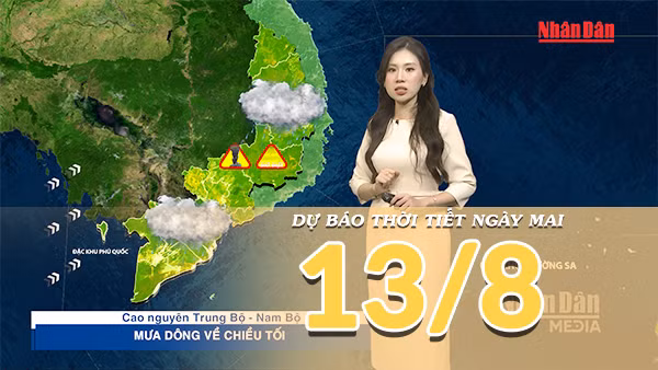 [Video] Dự báo thời tiết đêm nay và ngày mai ngày 13/8/2026: Oi nóng gia tăng tại Trung Bộ, Bắc Bộ giảm nắng