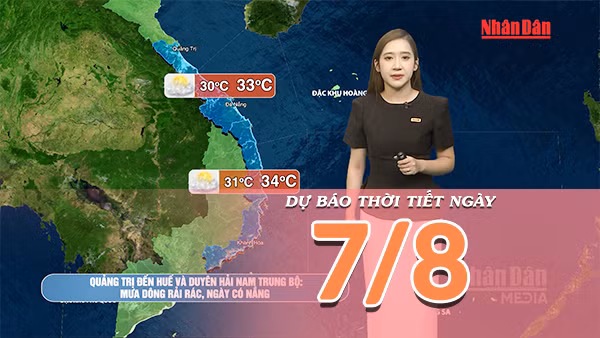 [Video] Dự báo thời tiết ngày 7/8/2026: Bắc Bộ dần giảm mưa, Cao nguyên Trung Bộ và Nam Bộ tiếp tục mưa dông về chiều tối