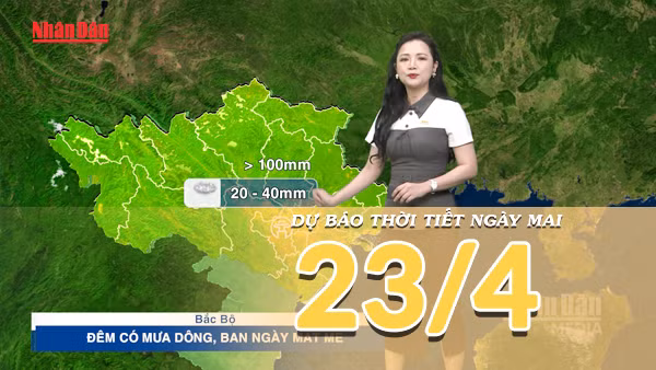 [Video] Dự báo thời tiết đêm nay và ngày mai ngày 23/4/2026: Miền Bắc mưa dông tiếp diễn, còn tại khu vực Trung và Nam Bộ còn nắng nóng cục bộ trước khi mưa gia tăng