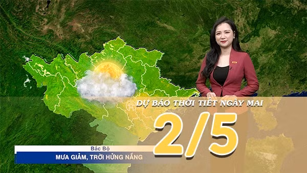 [Video] Dự báo thời tiết đêm nay và ngày mai ngày 2/5/2026: Bắc Bộ giảm mưa, hửng nắng, Trung Bộ và Nam Bộ duy trì nắng diện rộng