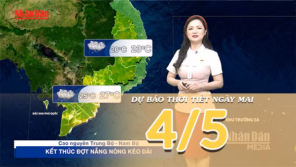 [Video] Dự báo thời tiết đêm nay và ngày mai ngày 4/5/2026: Trung Bộ có dông, Nam Bộ dịu nắng