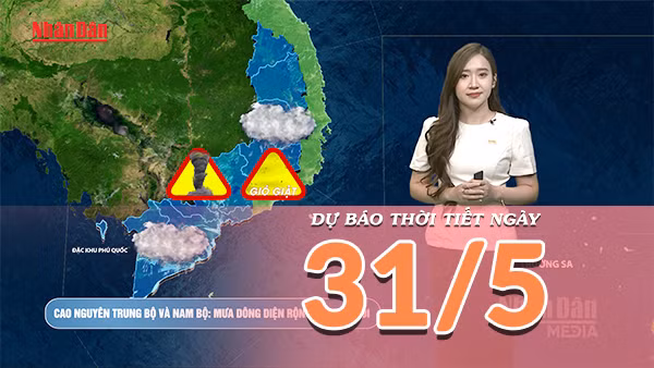 [Video] Dự báo thời tiết ngày 31/5/2026: Nắng nóng quay trở lại Bắc Bộ và Trung Bộ, Nam Bộ gia tăng mưa