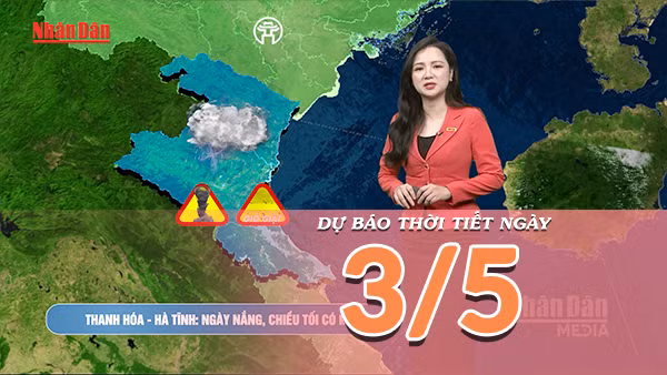 [Video] Dự báo thời tiết ngày 3/5/2026: Không khí lạnh tràn xuống, Bắc Bộ chuyển mưa dông, Trung Bộ còn nắng nóng