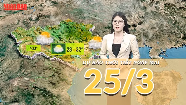 [Video] Dự báo thời tiết đêm nay và ngày mai 25/3/2026: Rãnh nhiệt cao xuất hiện, Bắc Bộ và miền Trung nắng mạnh