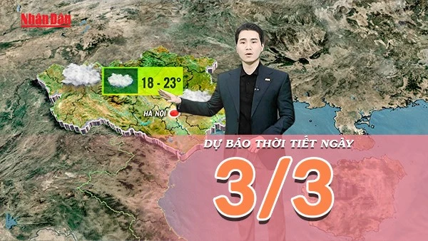 [Video] Dự báo thời tiết ngày 3/3/2026: Miền Bắc chuyển mưa rét, sóng lạnh mở rộng xuống miền Trung