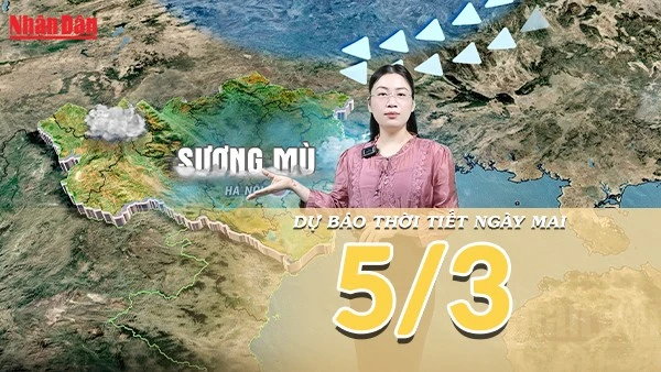 [Video] Dự báo thời tiết đêm nay và ngày mai 5/3/2026: Không khí lạnh suy yếu, miền Bắc hửng nắng, miền Nam đón mưa