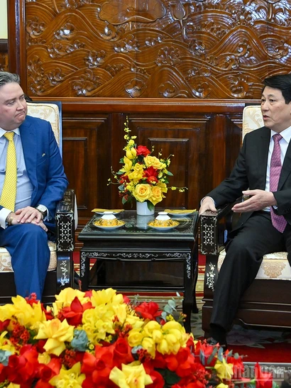 Chủ tịch nước Lương Cường tiếp Đại sứ Hoa Kỳ tại Việt Nam Marc Knapper.