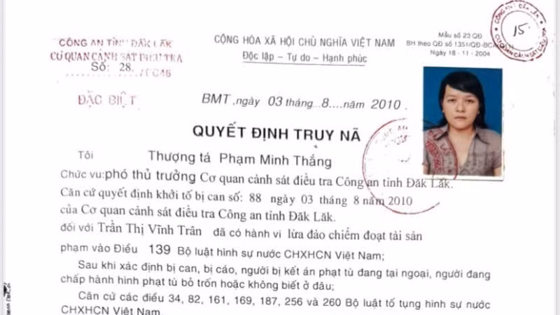 Truy nã đặc biệt đối tượng “Lừa đảo chiếm đoạt tài sản” ở Đắk Lắk