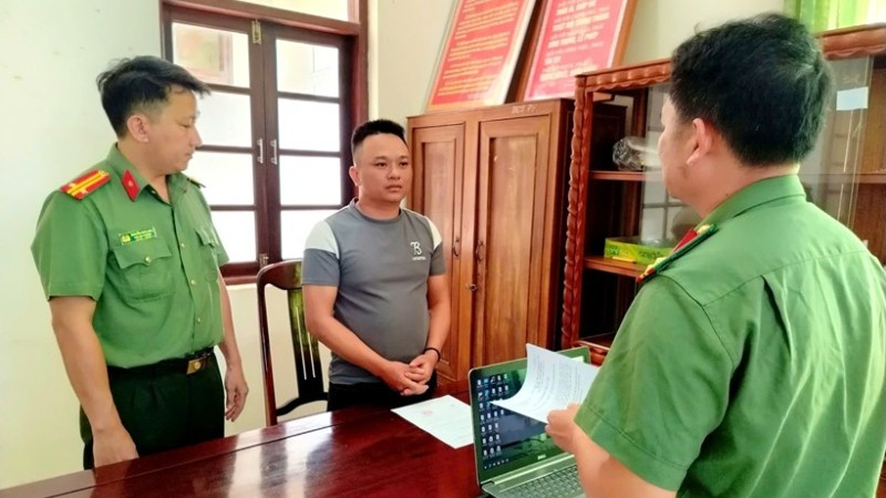 Võ Quốc Toại tại cơ quan Công an. (Ảnh: Công an tỉnh Đắk Lắk cung cấp)