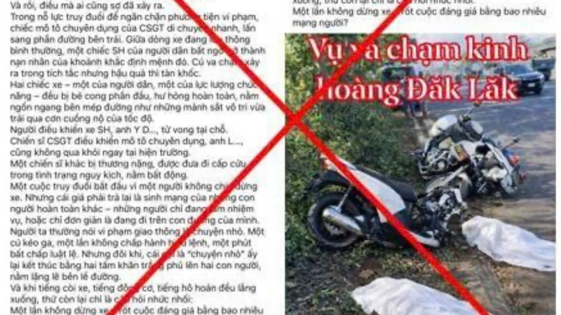 Thông tin sai sự thật từ tài khoản tên Trung Kim Hoàng nền tảng Facebook.