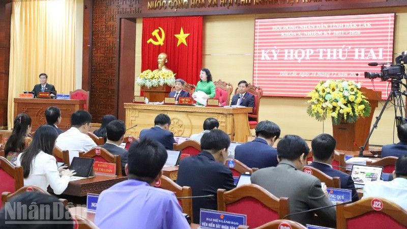 Các đại biểu thảo luận tại kỳ họp.