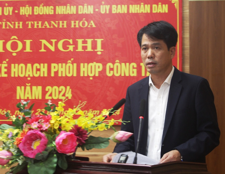 Lãnh đạo Ban Tuyên giáo Tỉnh ủy Thanh Hóa phát biểu tại hội nghị. Lãnh đạo Ban Tuyên giáo Tỉnh ủy Thanh Hóa phát biểu tại hội nghị.