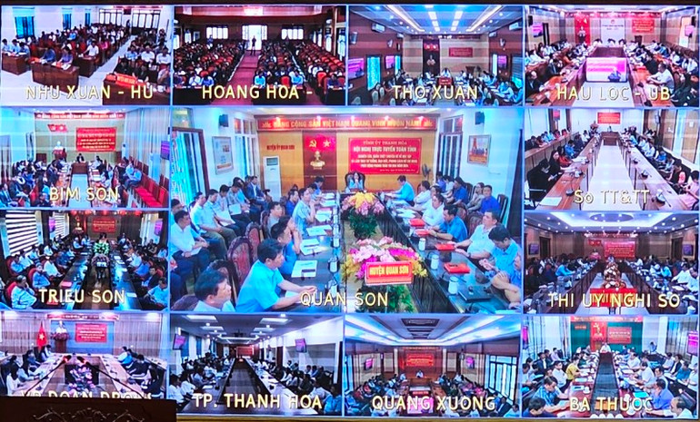 Các điểm cầu trực tuyến tại các địa phương trong tỉnh Thanh Hóa.