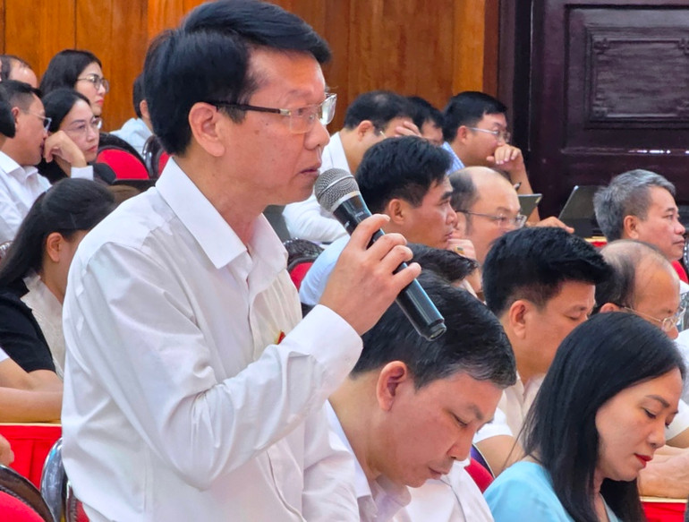 Đại biểu Hội đồng nhân dân tỉnh Thanh Hóa nêu nội dung chất vấn.