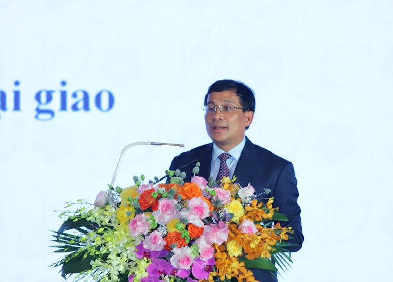 Thứ trưởng Ngoại giao Việt Nam Nguyễn Minh Vũ phát biểu tại hội nghị.