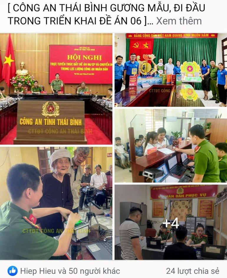 Một số nội dung đăng tải trên Trang thông tin Công an tỉnh Thái Bình. (Ảnh chụp màn hình)