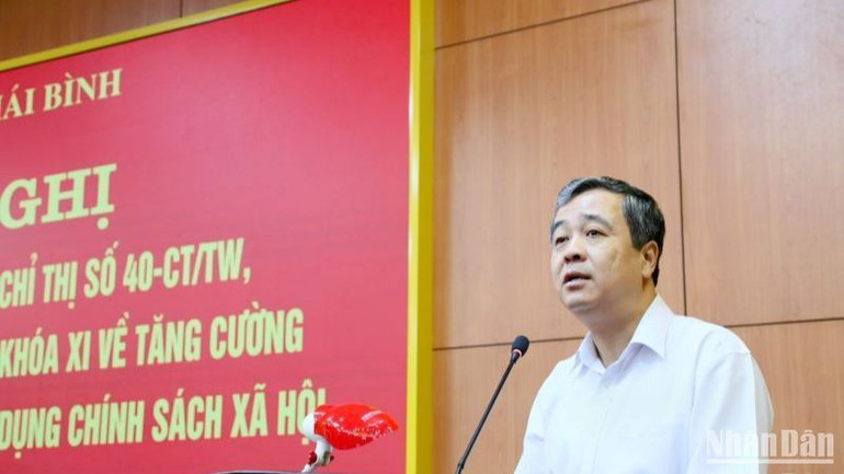 Bí thư Tỉnh ủy Thái Bình Ngô Đông Hải khẳng định tín dụng chính sách xã hội là nguồn lực quan trọng góp phần phát triển kinh tế-xã hội, xóa đói giảm nghèo.