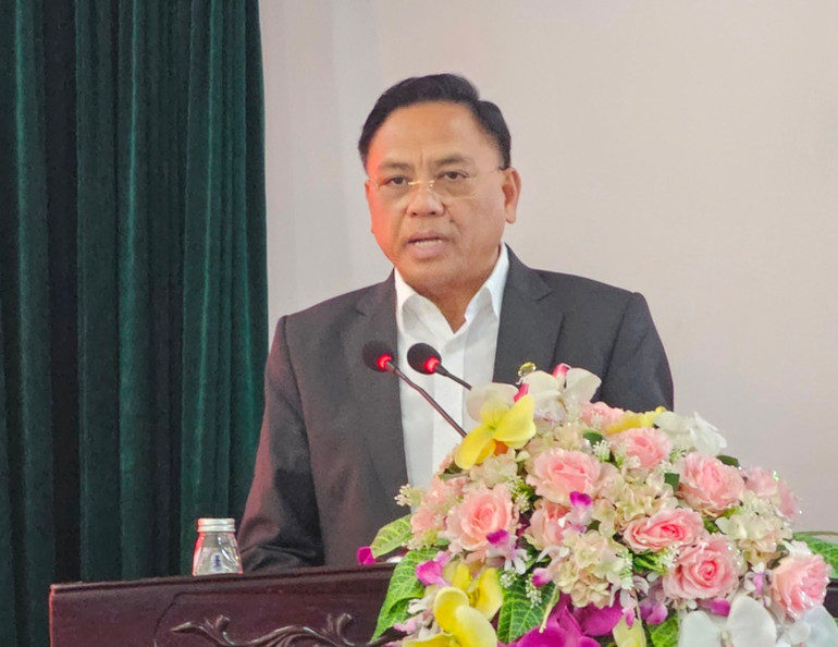 Chủ tịch Hiệp hội doanh nghiệp tỉnh Thanh Hóa phát biểu tại Hội nghị.