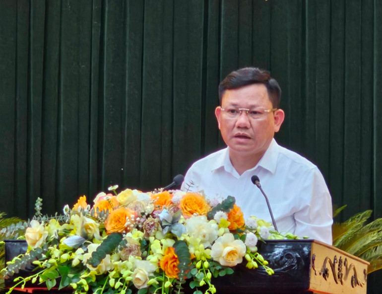 Phó Chủ tịch Ủy ban nhân dân tỉnh Thanh Hóa phát biểu tại Hội nghị.