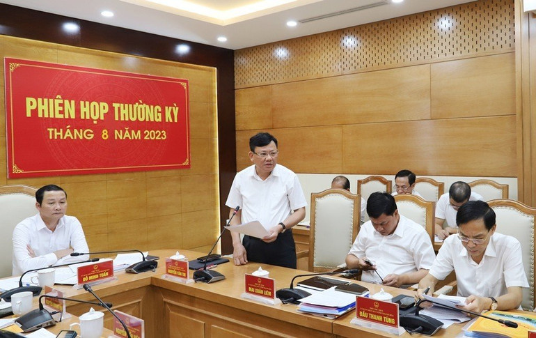 Phó Chủ tịch thường trực Ủy ban nhân dân tỉnh Thanh Hóa phát biểu tại phiên họp.